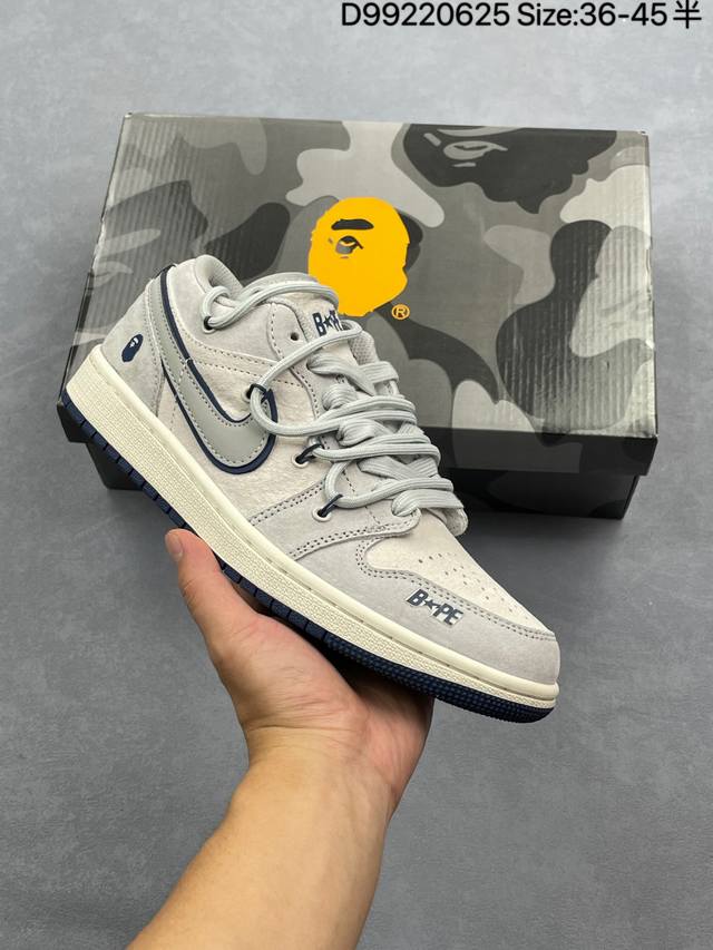 史诗级独家福利特价 Nike Air Jordan 1 Low X Louis Vuitton Lv联名-白黑牛仔勾 纯原版本全鞋采用原装头层皮，用料扎实 精雕