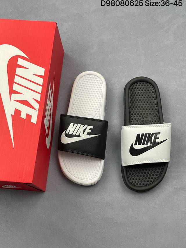 Nike Benassi Swoosh 耐克 生活百搭 夏季沙滩拖鞋 货号:666089-118 Size:如图 D98080625