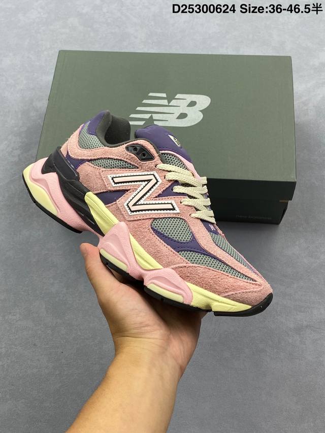 Nb9060 联名款 复古休闲运动慢跑鞋 鞋款灵感源自设计师本人对夏日的怀日回忆。鞋面大身由空间双格及磨砂鞋面拼接而生，夏日氛围拉满#采用大面积网眼以及麂皮材质
