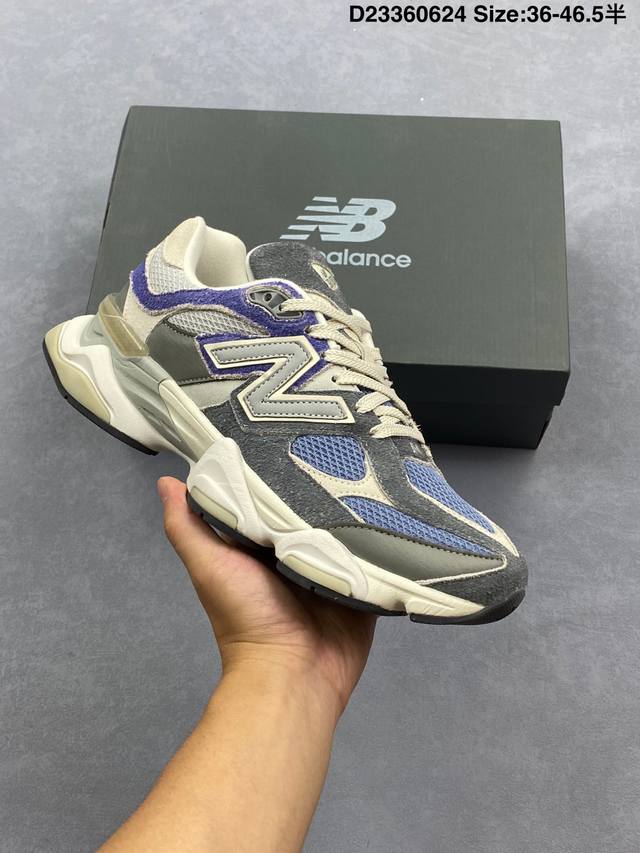 公司级New Balance 9060系列 新百伦 复古休闲运动慢跑鞋 鞋面大身由空间双格及磨砂鞋面拼接而生 夏日氛围拉满 采用大面积网眼以及麂皮材质覆盖鞋身