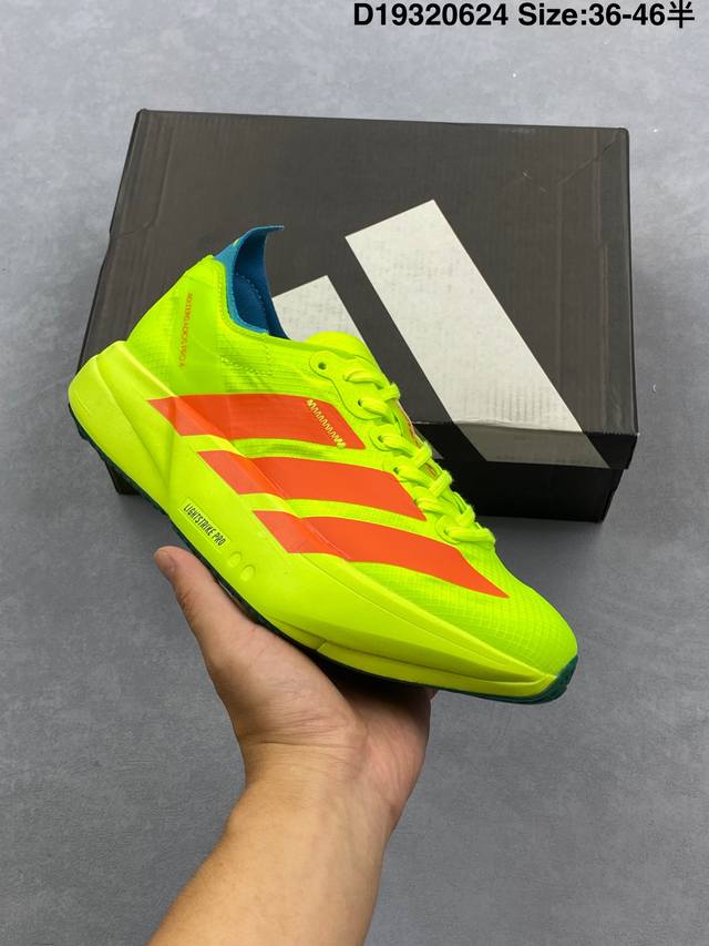 新品公司级 阿迪达斯 Adidas Adizero Adios Pro 4 舒适防滑耐磨 低帮 休闲跑步鞋 男女款厚度增高老爹鞋 金属银 2025年，Adida