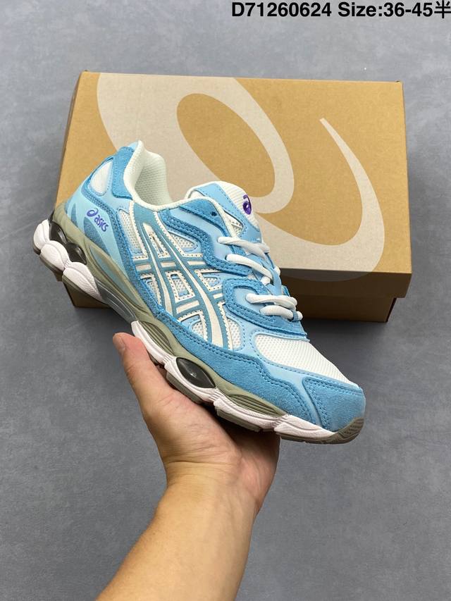 公司级Asics Gel-Nyc 亚瑟士 透气网眼鞋面 配合部分合成革材质 采用全新Ahar+橡胶材质 更加耐磨 货号: 3A383-105 尺码:36 37