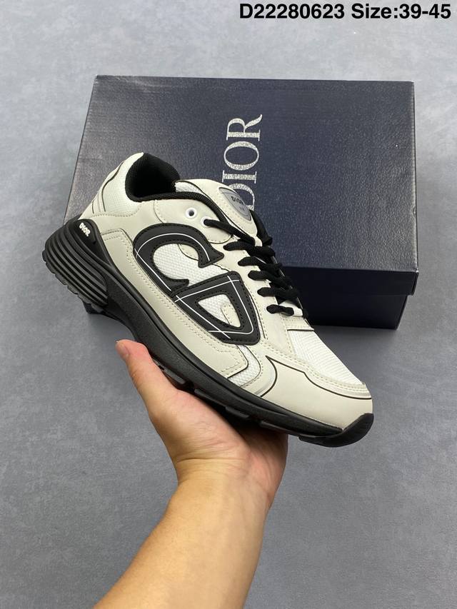 Dior迪奥B30网眼织物厚底系带休闲低帮运动鞋男女同款老爹鞋 货号：3Sn279Zmd_H867 尺码：39-45 编码：D22 623