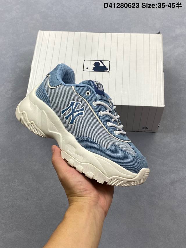 公司级Mlb 复古风格美国职业棒球大联盟 Bigball Chunky Denim 系列 复古增高休闲老爹鞋 货号：3Ashd075N Gp10 尺码：35.5