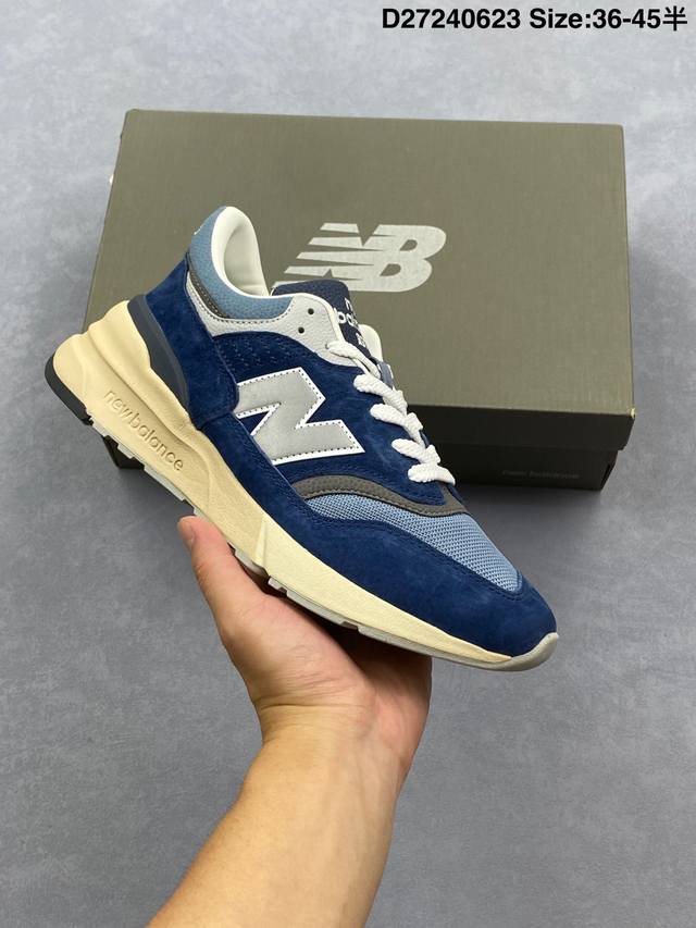 新百伦 Nb 997 系列 New Balance 997R 改良版系列低帮经典复古厚底休闲运动慢跑鞋 蓝银色男女鞋半码制#升级原楦原数据开发版型#采用固色猪巴