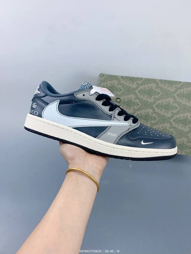 Travis Scott X Fragment Design X Jordan Air Jordan 1 Low Og Sp “古驰联名---黑灰” 多方联名合