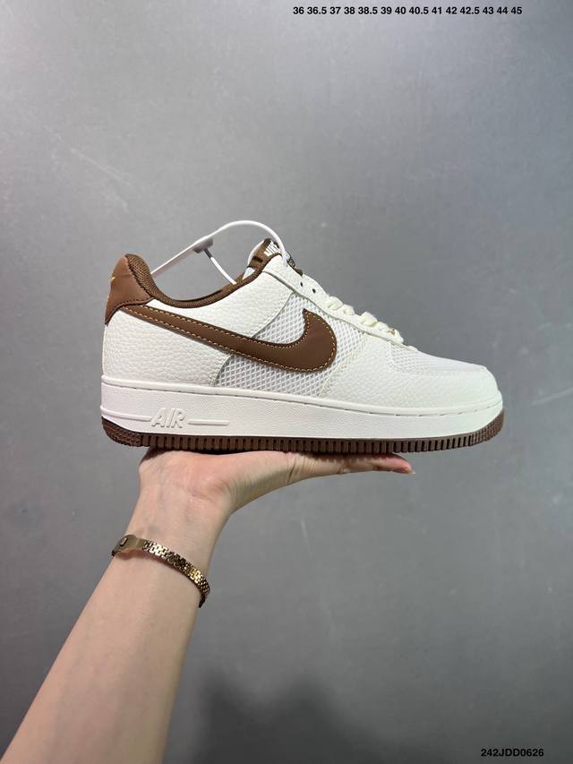 Nike Air Force 1 Low 米棕 原楦头原纸板 打造纯正空军版型 专注外贸渠道 全掌内置蜂窝气垫 原盒配件 原厂中底钢印、拉帮完美 官方货号: I