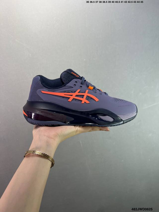 公司级Asics Gel-Resolution X 亚瑟士运动休闲透气专业网球鞋 轻量舒适透气材质 全滴塑鞋面中底3D可视Gel缓震胶效果 升级Flytefoa