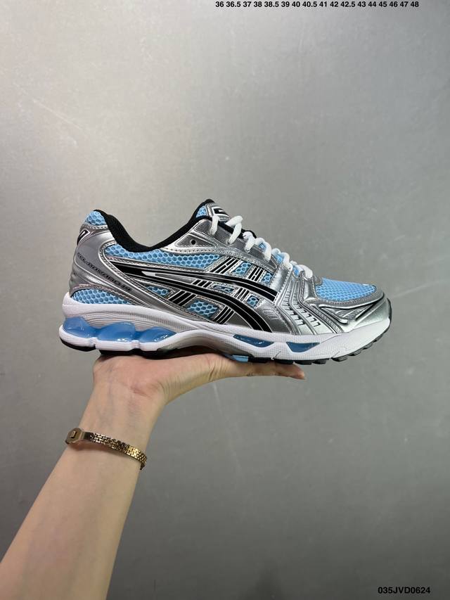 公司级Asics Gel-Kayano 14 亚瑟士运动休闲透气专业跑鞋 采用工程弹性双层再生针织密度鞋面材质 后跟3D可视Gel缓震乳胶物料 升级Ff Bla