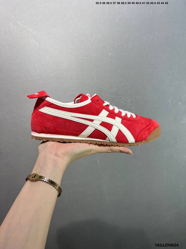 Asics 亚瑟士 男女鞋真标半码制 日产经典老牌-鬼塚虎 Onitsuka Tiger Mexico 66经典墨西哥系列复古经典百搭板鞋休闲运动鞋慢跑鞋 采用