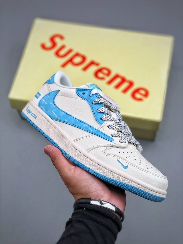 D版 Travis Scott X Nike Air Jordan 1 Low Sup联名款 白兰倒钩 大厂出品 极力推荐 原装头层材料 独家版型蒸餾加工帶來的
