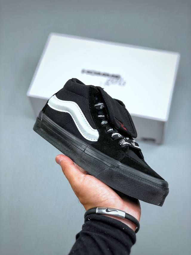 新款发售Vans Otw携手Hommegirls最新联名即将来袭Vans X Hommegirls Sk8-Mid 时尚百搭黑色中帮男女同款黑色板鞋 Vans