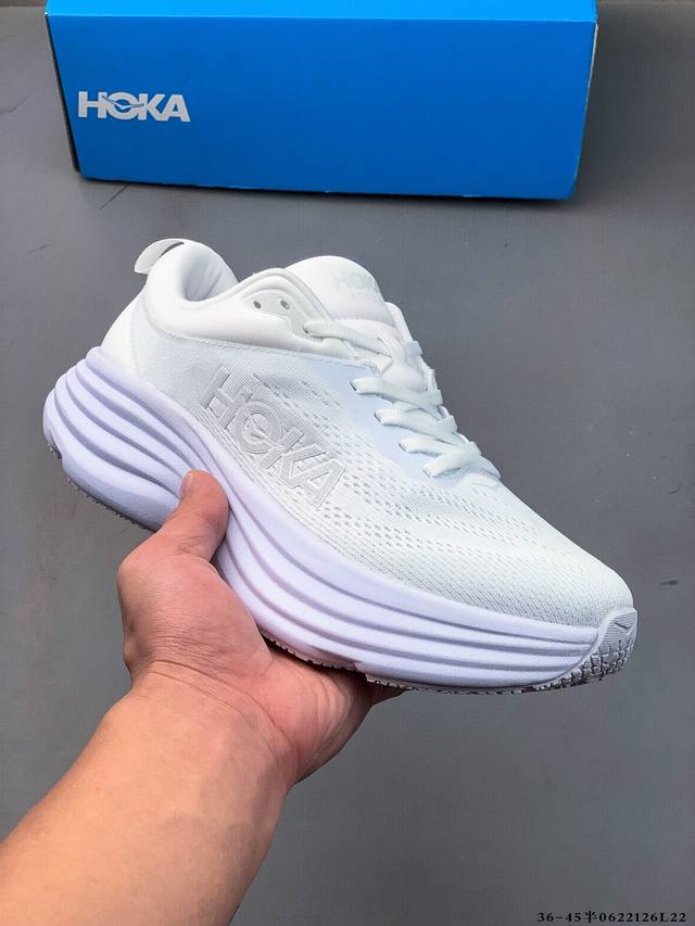 Hoka One One M Bondi 8 低帮跑步鞋 Bondi在本季向前迈出了大胆的一步，采用更柔软、更轻的泡沫和全新，的加长后跟几何形状进行了重新设计。