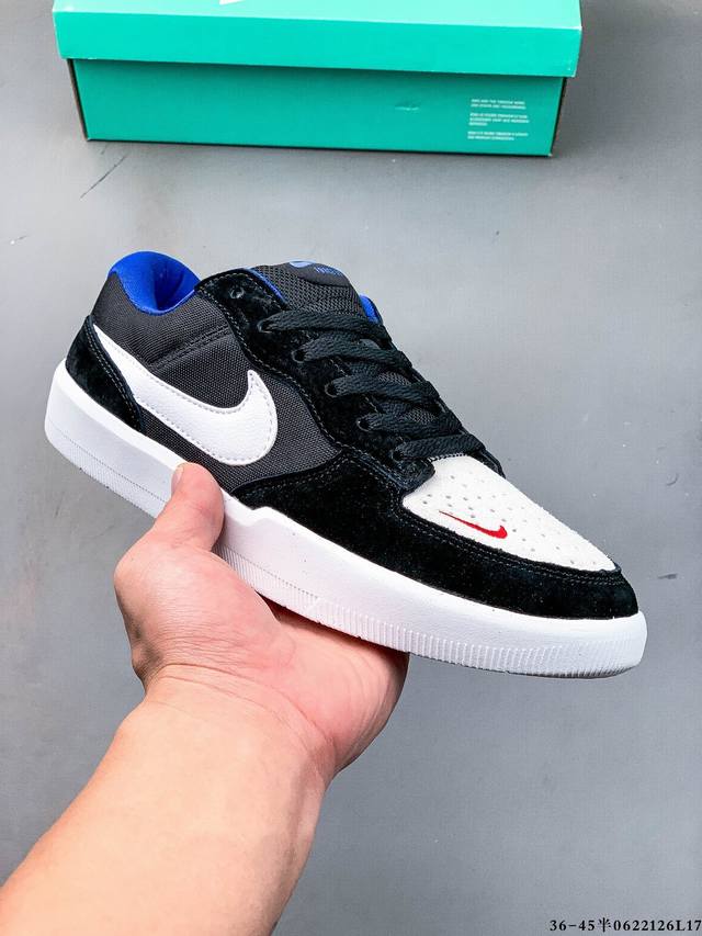 集图 耐克Nike Sb Force 58是一款将前沿创新带入街头的单品，它具有硫化杯底，具有出色的耐用性和灵活性。使用帆布和绒面革，在饰面上放置通风口，它自始