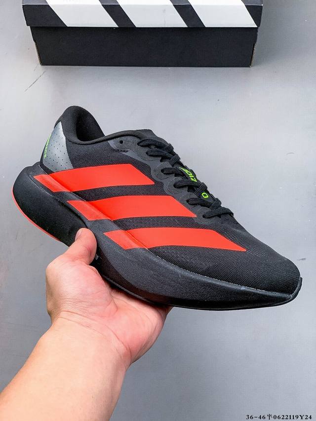 集图 Adidas Adizero Evo Sl M马拉松飞线贾卡轻质透气休闲运动跑步鞋 采用双层透气网纱 Flywire动态飞线绑缚鞋面材质 内置Zoom小气