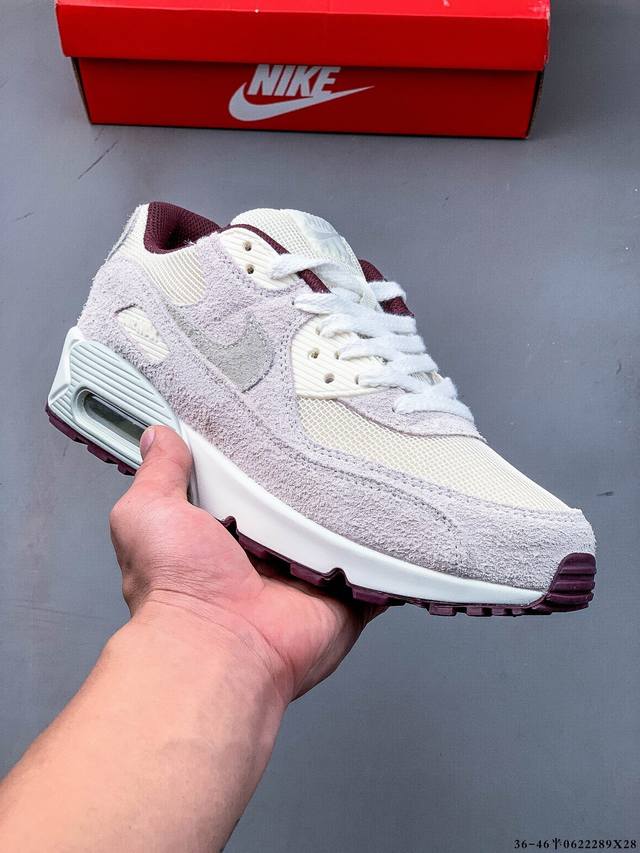 公司级！耐克 Wmns Nike Air Max 90 Oreo 半掌气垫全皮复古运动休闲慢跑鞋 0622289X28