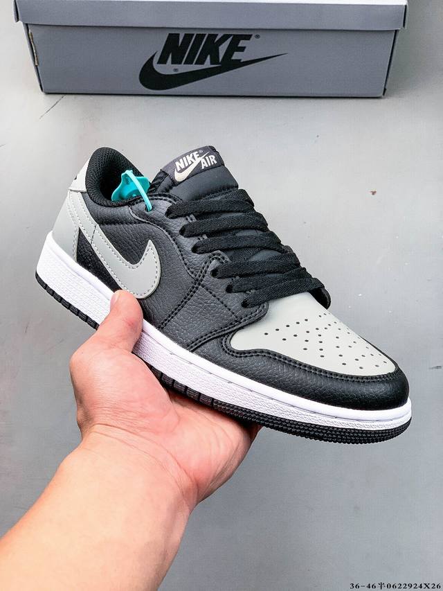 公司级头层！耐克Nike Air Jordan 1 Low Aj1 乔1 低帮潮流运动休闲板鞋。Aj1 低帮拼接 完美版型真头层牛皮# 内置缓震气垫 原鞋开模