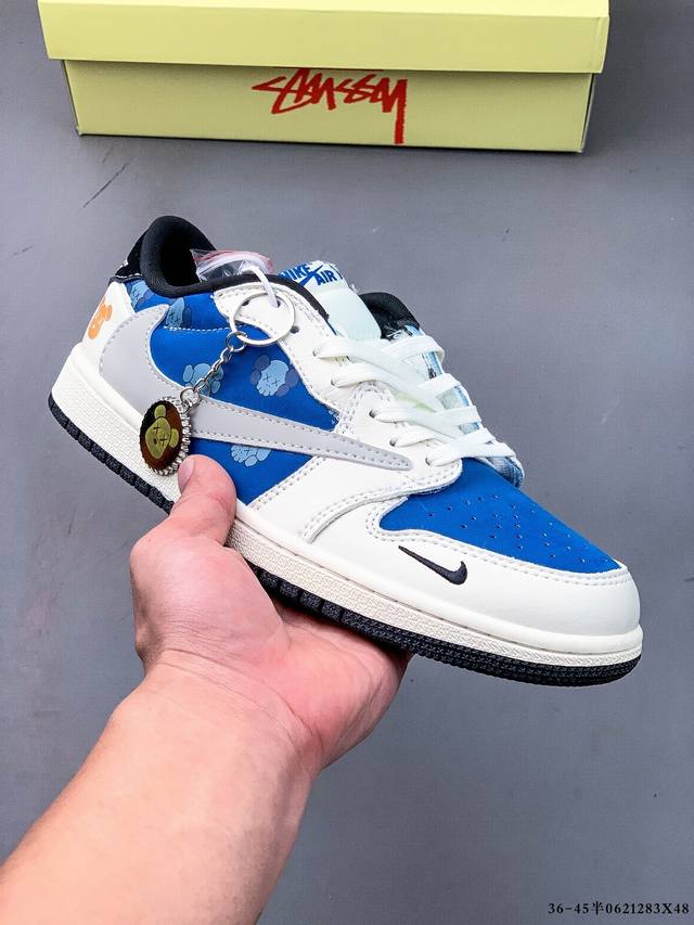 集图 公司级头层！耐克Nike Air Jordan 1 Low Aj1乔1 低帮潮流缓运动休闲板鞋。Aj1 低帮拼接 完美版型真头层牛皮# 内置缓震气垫 原鞋
