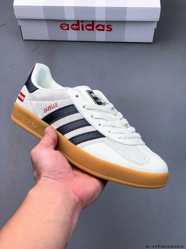 阿迪达斯Adidas Originals Gazelle德训鞋 防滑耐磨 低帮板鞋 男女同款 #独家原版原盒 原底原料 开模打造 #原厂织唛鞋标 高精密准度 #