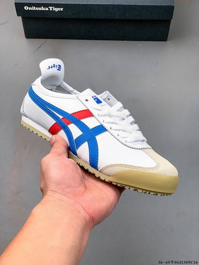 Asics 亚瑟士 Onitsuka Tiger 鬼冢虎 阿斯克斯 皮面原装四联吊牌 中底纸板钢印 日系轻便运动休闲鞋 0621389C16