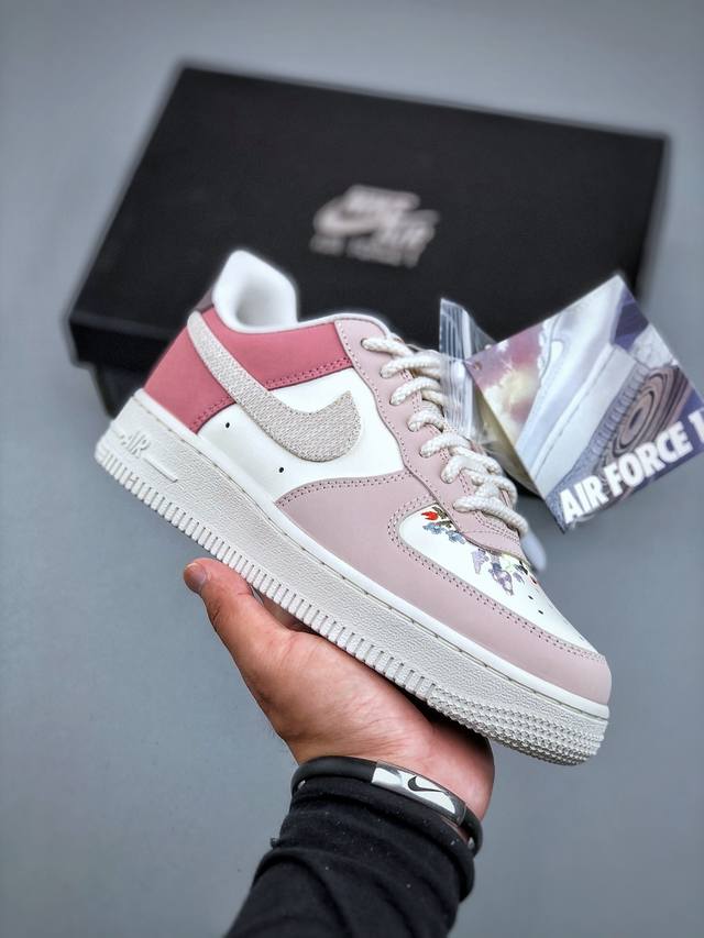 Nike Air Force 1 Low 粉白 空军一号低帮运动休闲板鞋原楦头原纸板 打造纯正空军版型 专注外贸渠道 全掌内置蜂窝气垫 原盒配件 原厂中底钢印、