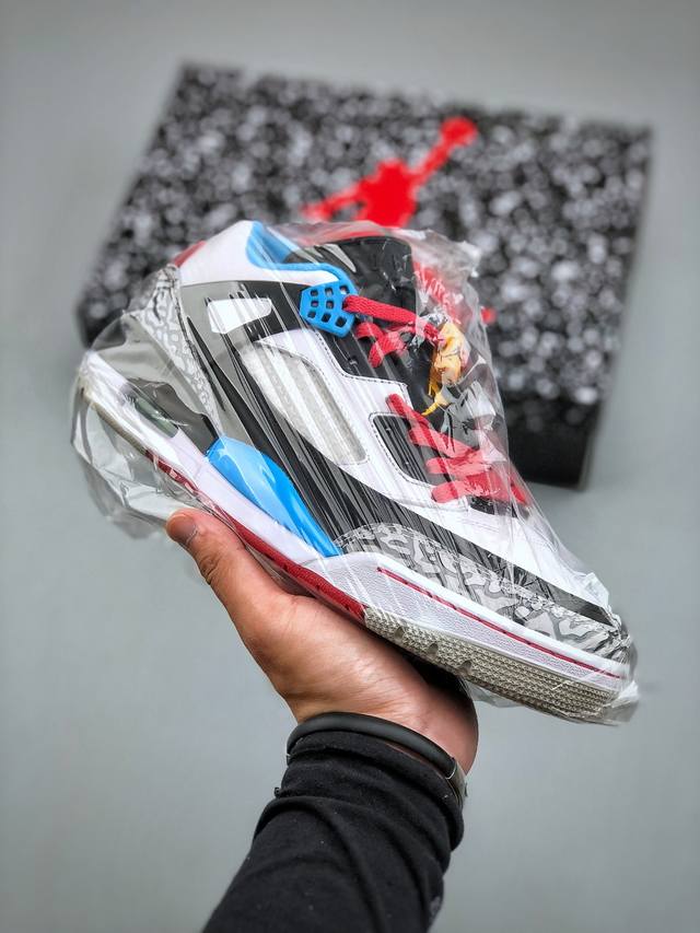 Jordan Spizike Low Aj 乔丹合体元素 复古蓝配色 文化休闲板鞋 Im7425-004 #整双鞋在 Air Jordan 5 Low 廓形的基