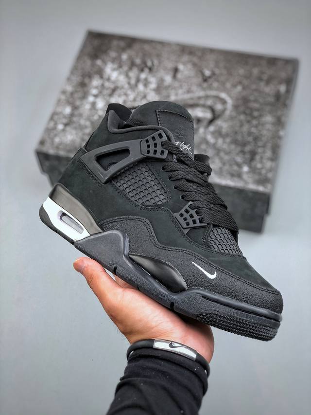 纯原 Nigel Sylvester X Air Jordan Aj4 Retro 联名黑魂 货号：Hf4340-001 全新升级改良 原鞋原楦原纸板同源开发