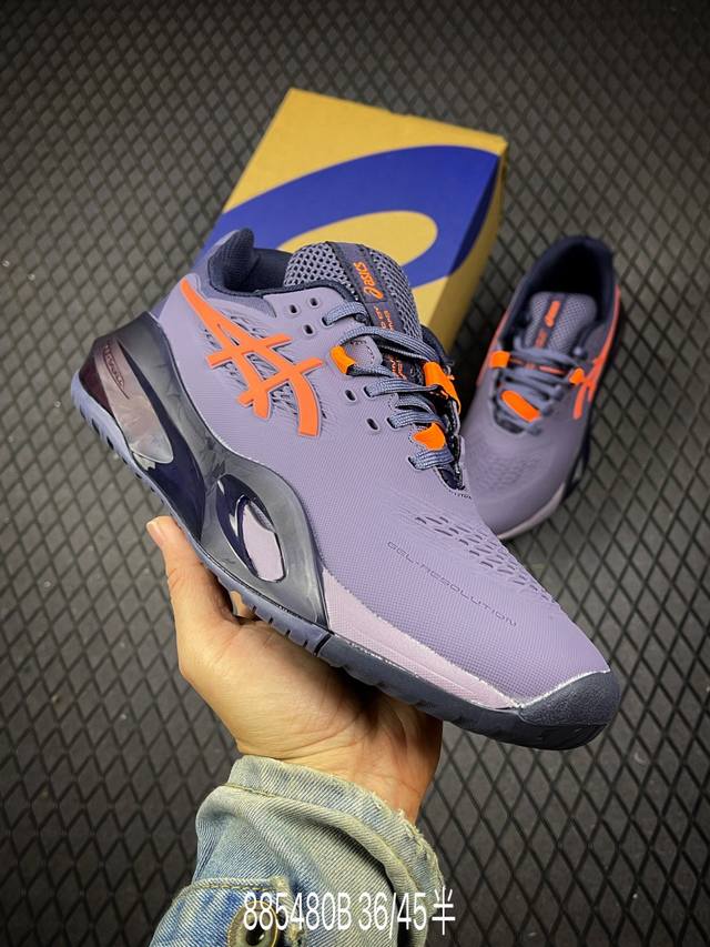 B 公司级Asics Gel-Resolution X 亚瑟士 专业网球鞋 没有鞋骨的设计 这是一种创新技术 它让脚底在每一次着地时都能感受到柔软而充足的缓冲