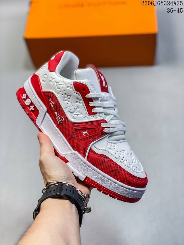 公司级全新Lv路易威登Louis Vuitton Trainer Sneaker Low休闲运动文化百搭板鞋 尺码:36-45 Id:Jhd129-Fjj 06