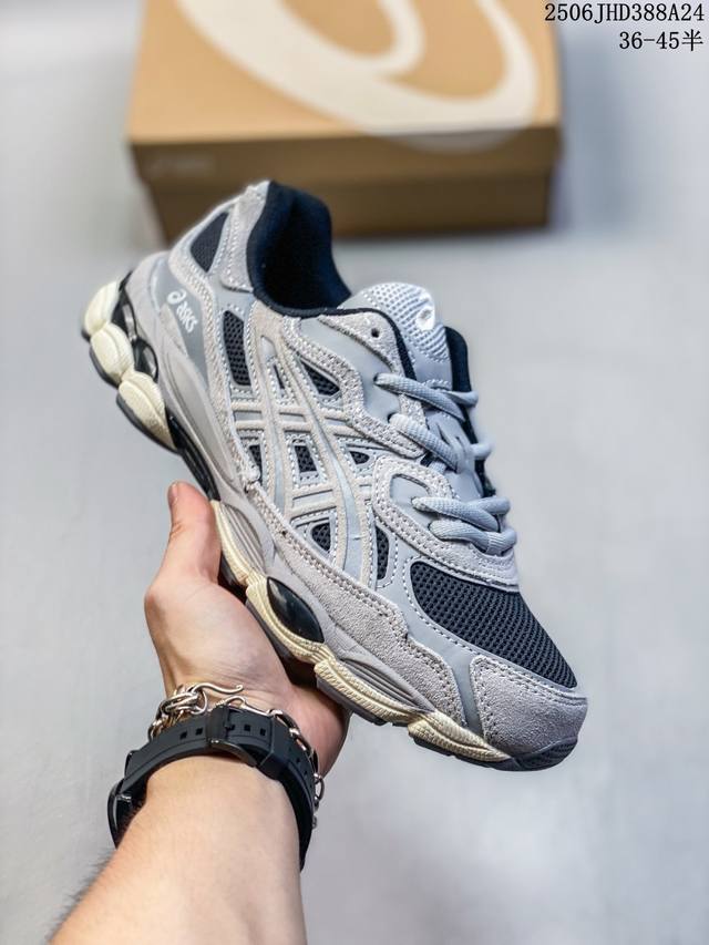 真标带半码 Asics Gel-Nyc男女复古运 动鞋老爹鞋 1A789- -001-250-102 尺码：见图 编码：06Jhd388A24