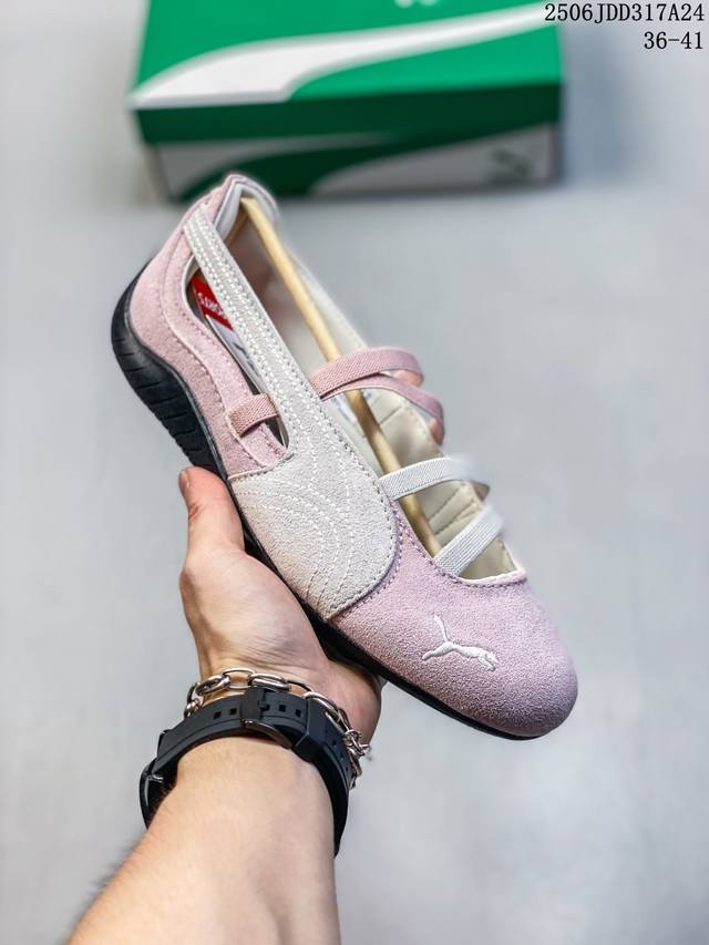 Puma彪马 Speedcat Ballet 薄底鞋 芭蕾鞋 舒适百搭 平跟 低帮 生活休闲鞋 女款 白粉色 尺码：见图 编码：06Jdd317A24