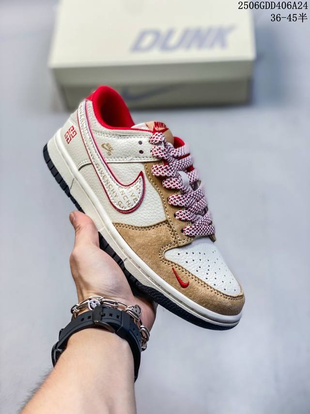 海外爆款限量发售！公司级 Nike Sb Dunk Low“纪梵希联名 字幕白勾” 周年高端定制 低帮休闲板鞋 定制鞋盒 大厂纯原品质出货 超高清洁度 皮料切割