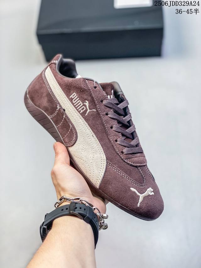 Puma Speedcet 彪马低帮复古运动休闲赛车跑鞋 以趣味十足又前卫复古的设计引领潮流，将赛道精神融入街头时尚，开启前卫竞速之旅。融入经典配色，主打前卫复