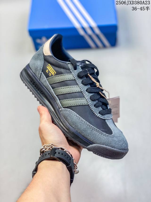 真标带半码 Adidas 阿迪达斯Wales Bonner X Ad Sl72 Rs 阿迪联名板鞋 尺码：见图 编码：06Jxd380A23
