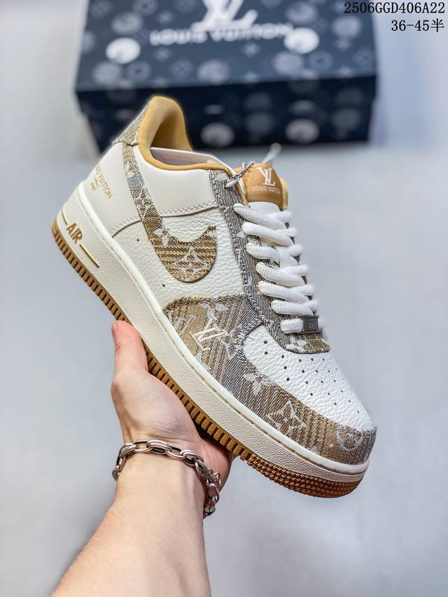 海外限量发售！公司级Nike Air Force 1 '07 Low Lv联名-卡其灰牛仔 空军一号低帮 运动鞋 休闲鞋 折边针车 工艺难度大 3M反光 原楦头