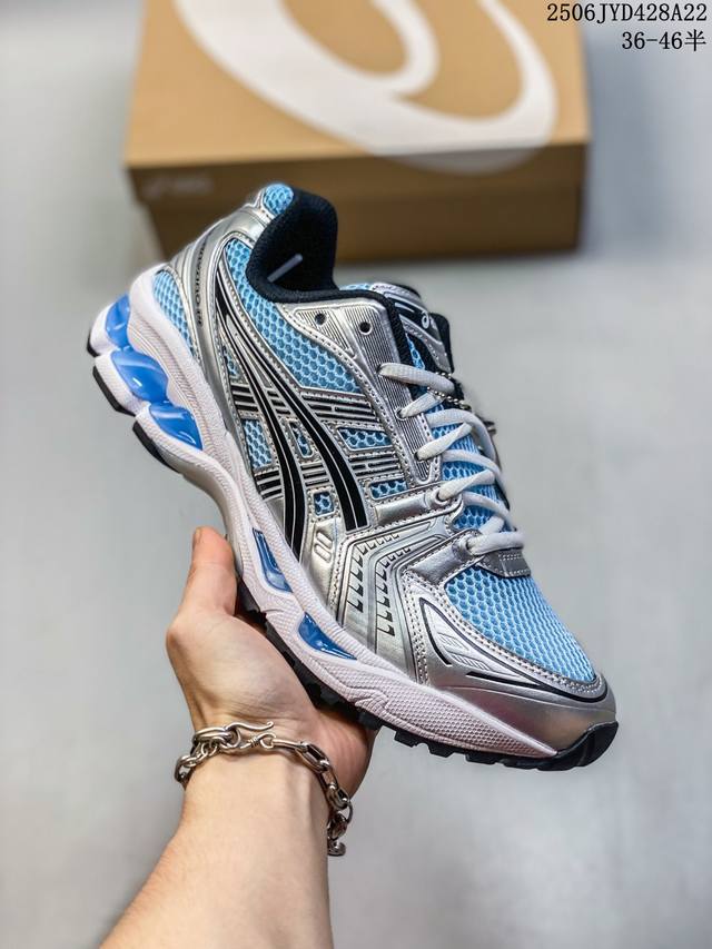 Asics Gel-Kayano 14 亚瑟士运动休闲透气专业跑鞋 #采用工程弹性双层再生针织密度鞋面材质，后跟3D可视Gel缓震乳胶物料 #升级Ff Blas