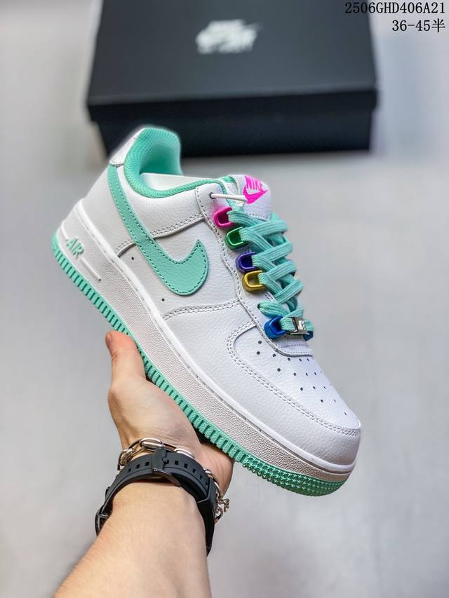 海外限量发售！公司级Nike Air Force 1 '07 Low “五彩缤纷”空军一号 低帮 运动鞋 休闲鞋 折边针车 工艺难度大 原楦头原纸板 原装鞋盒