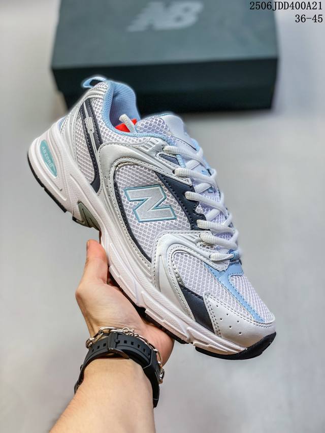 New Balance 530 复古跑鞋 这双鞋确实是Nb家经典复古款式之一，以全新科技诠释，成功打造530鞋款，鞋面在保持530基本线条和片层结构的同时，采用