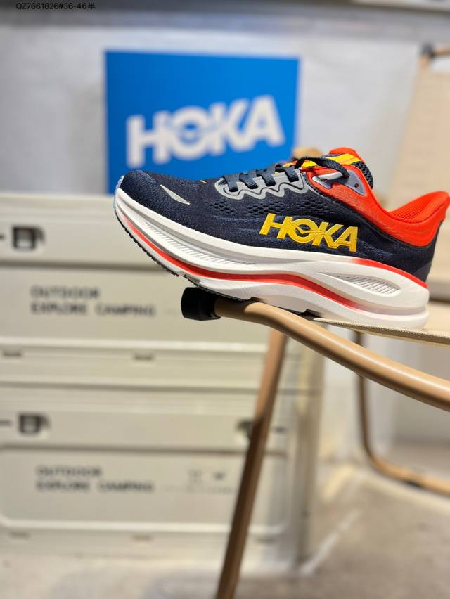 Hoka One One Bondi 9 Wide 邦迪九代舒适防滑耐磨低帮休闲跑步鞋 相比常规跑鞋 Hoka One One特别研发使用性能独特的几何形跑鞋中