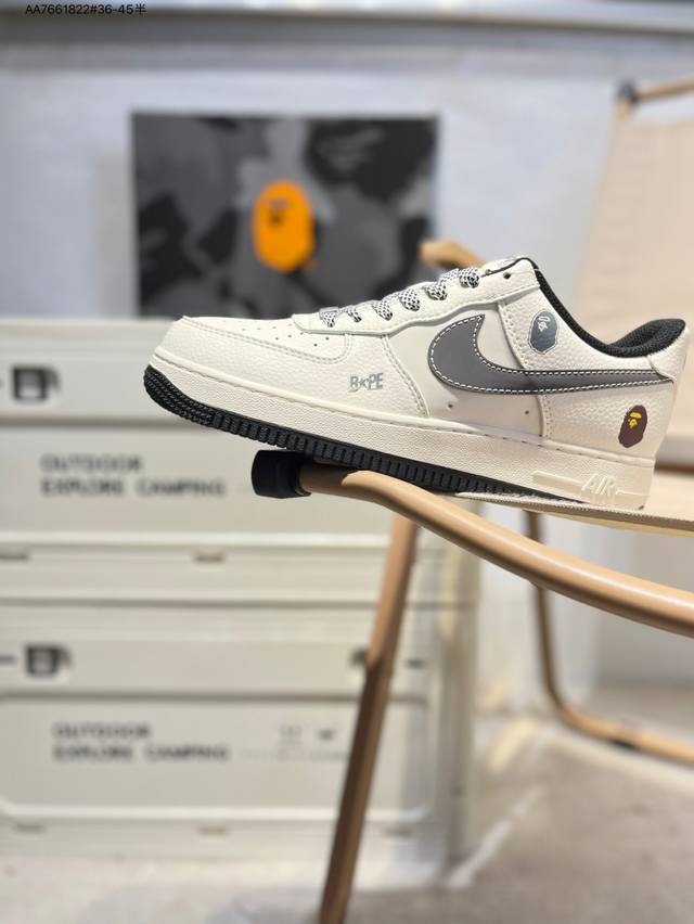 猿人头X Nk Air Force 1'07 Low 空军一号低帮休闲板鞋 #定制皮料 原楦原纸板 纯正空军版型 高清洁度 内置全掌气垫Hs8068 Aa766