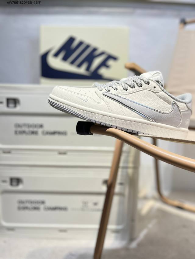 公司级头层皮斯图西 X 乔丹Air Jordan 1 Low Aj1低帮系列篮球鞋 官方同步配色 原装级产物 #拒绝公底 立体鞋型 细节完美 高清洁度St569