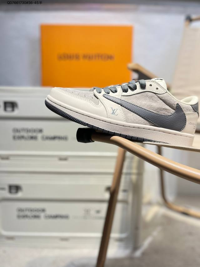 公司级头层皮 Lv X 乔丹Air Jordan 1 Low Aj1低帮系列篮球鞋 官方同步配色 原装级产物 #拒绝公底 立体鞋型 细节完美 高清洁度Lx198