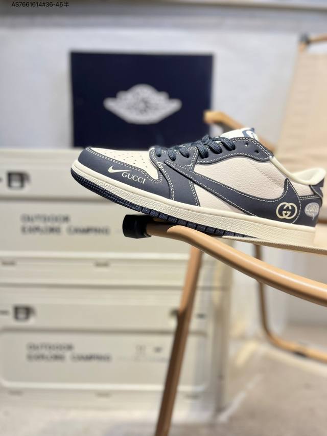 公司级头层皮古驰 X 乔丹Air Jordan 1 Low Aj1低帮系列篮球鞋 官方同步配色 原装级产物 #拒绝公底 立体鞋型 细节完美 高清洁度Ld2025