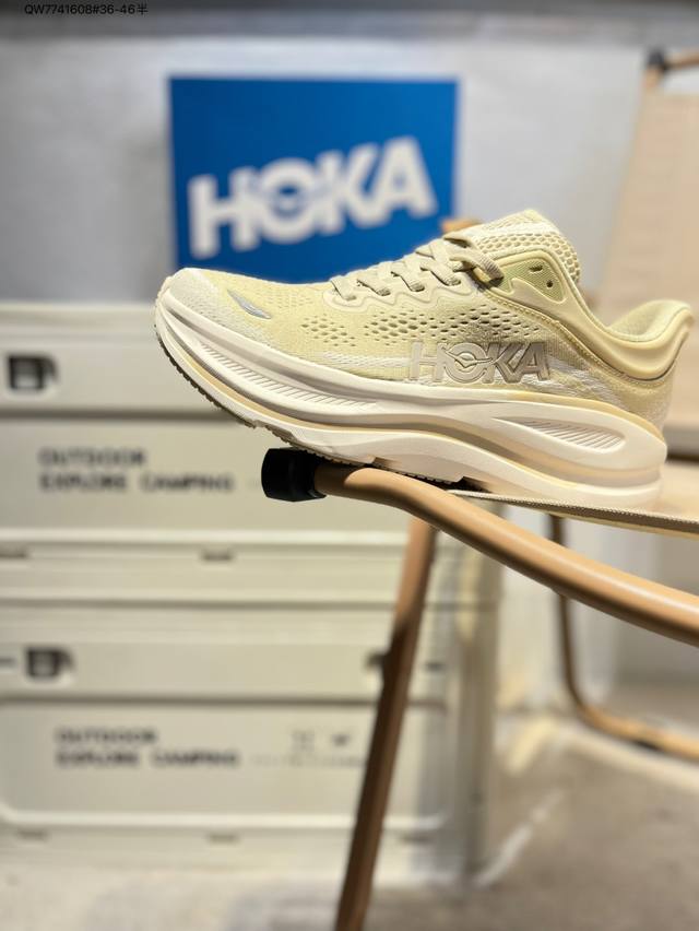 Hoka One One Bondi 9 Wide 邦迪九代舒适防滑耐磨低帮休闲跑步鞋 相比常规跑鞋 Hoka One One特别研发使用性能独特的几何形跑鞋中