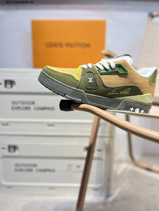 路易威登 Louis Vuitton Lv路易威登板鞋 新款 Lv Trainer最新配色运动鞋 L家 篮球鞋风格运动鞋 该鞋由艺术总监 Virgil Ablo