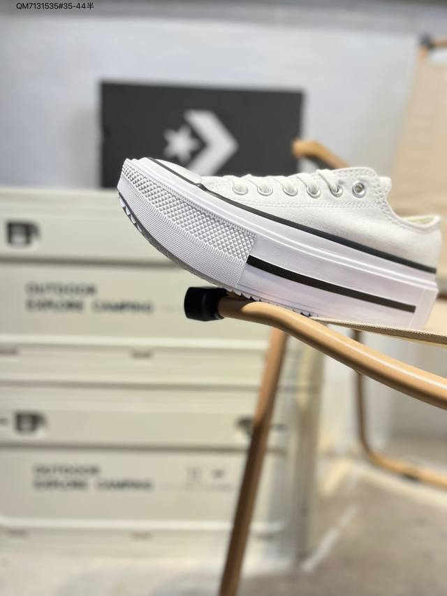 匡威Converse Chuck Taylor All Star Lift High Tea Khaki 明星经典中性低帮松糕厚底休闲运动硫化鞋Qm713153