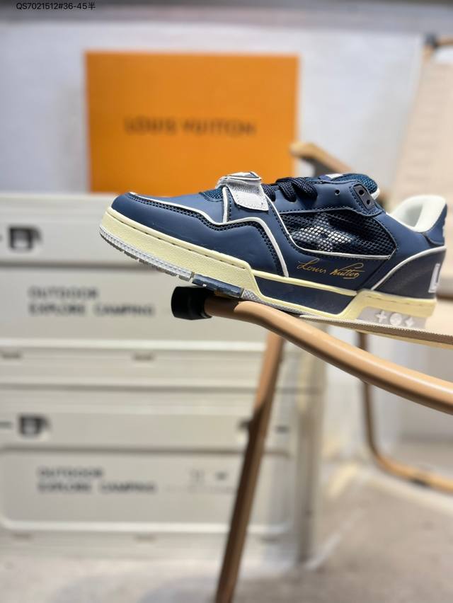 路易威登 Louis Vuitton Lv路易威登板鞋 新款 Lv Trainer最新配色运动鞋 L家 篮球鞋风格运动鞋 该鞋由艺术总监 Virgil Ablo
