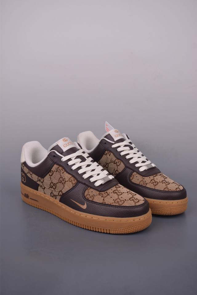 Nike Air Force 1 Low Gucci联名 原楦头原纸板 打造纯正空军版型 专注外贸渠道 全掌内置蜂窝气垫 原盒配件 原厂中底钢印、拉帮完美 官方