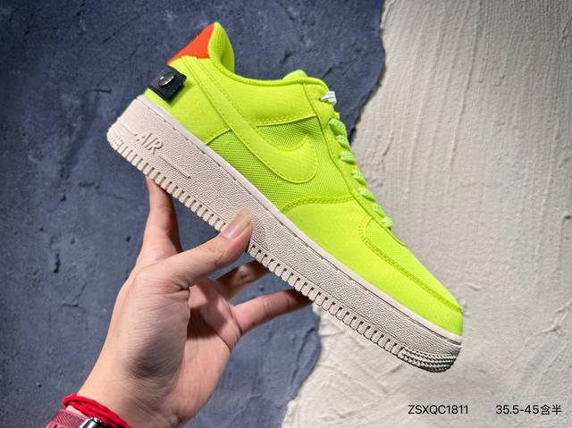 新品上市实拍 Off-White X Air Force 1 Af1 Ow联名 黑白荧光绿Ao4606-001-700 Zsxqc1811