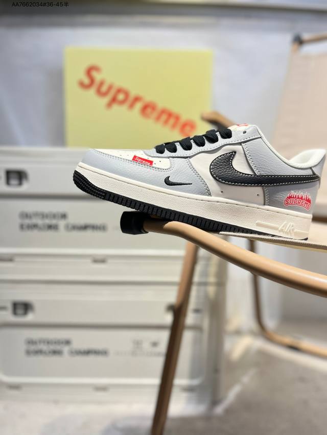 Supreme X Nk Air Force 1'07 Low 空军一号低帮休闲板鞋 #定制皮料 原楦原纸板 纯正空军版型 高清洁度 内置全掌气垫Hs8068